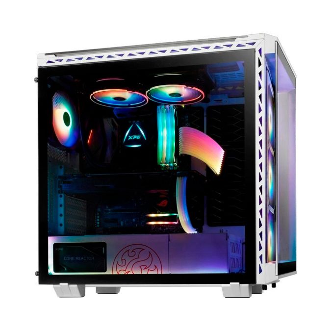 Компьютерный корпус, XPG, Battlecruiser Black, BATTLECRUISER-BKCWW, Mid Tower, E-ATX/ATX/ m-ATX/ Mini-ITX, USB 3.0*2/ Type C*1/ HD Audio/Mic, Кулер 4*12см ARGB, Высота процессорного кулера до 170мм, Длина VGA до 400мм, Количество внутренних отсеков 3*3,5"/6*2,5", Сталь/Закаленное стекло, 485x225x506 мм, без Б/П, Черный