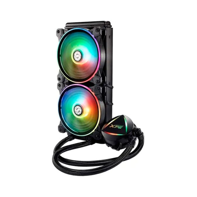 Кулер с водяным охлаждением, XPG, Levantex 240, LEVANTEX240-BKCWW, TDP 250W, Intel: LGA 1700, 1200, 115x и AMD: AM5, AM4, 2*120 ARGB, 600-2000 RPM ± 10%, 61.5 CFM, 18.17 dB(A), 4pin PWM, 272x121x27мм, Чёрный