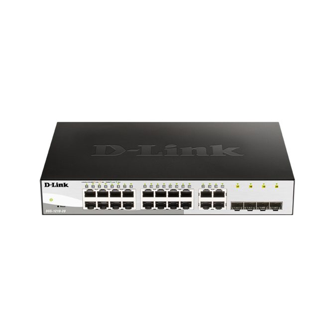 Коммутатор, D-Link, DGS-1210-20/F2A, Управляемый L2, 16 портов 10/100/1000Base-T и 4 комбо-порта 100/1000Base-T/SFP, 1U