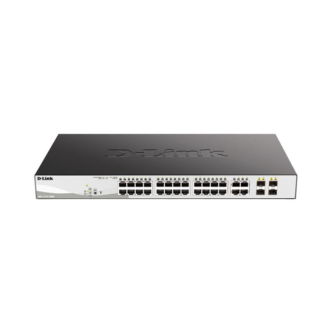 Коммутатор, D-Link, DGS-1210-28/F3A, Настраиваемый L2 коммутатор с 24 портами 10/100/1000Base-T и 4 комбо-портами 100/1000Base-T/SFP.