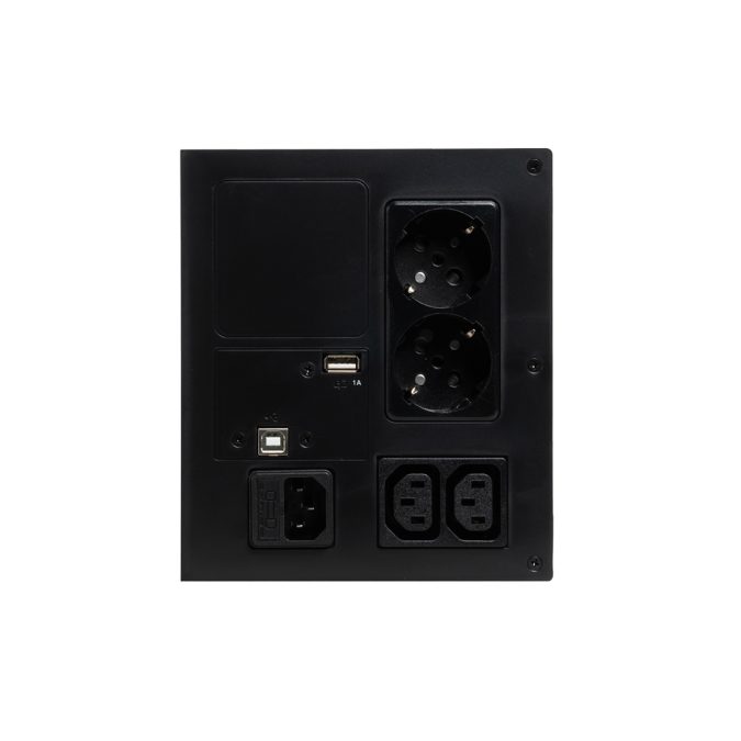 Источник бесперебойного питания, Legrand, Keor SP 1000 ВА 310187, Мощность 1000ВА/600Вт, Линейно-интерактивный, Напольный, LED индикаторы/USB/RS-232, Диапазон работы AVR:170-290В, Бат.: 12В/7Ач.*2 шт., Вых: 2 x Schuko, 2 х IEC C13, Чёрно-белый