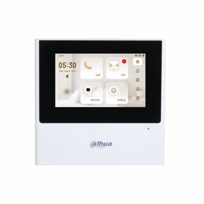 Монитор, Dahua, DHI-VTH2611L-WP, 4.3" монитор видеодомофона IP, ёмкостной сенсорный экран