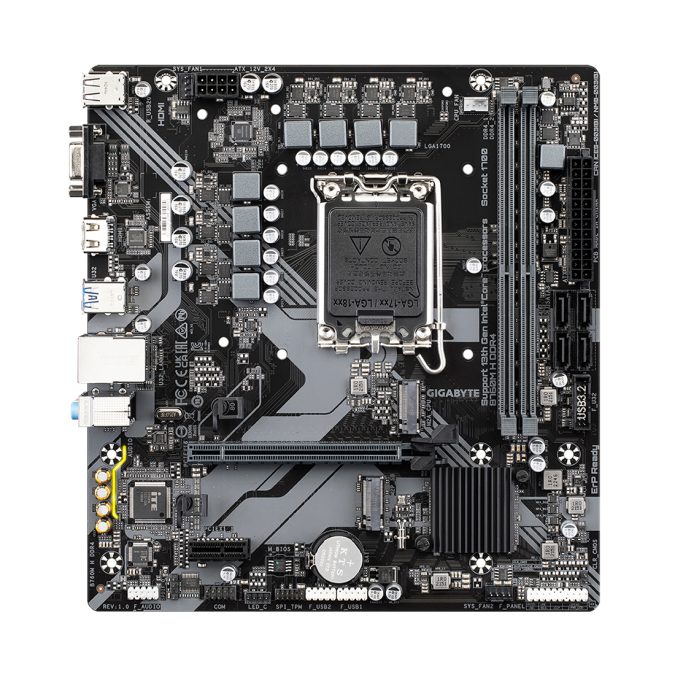 Материнская плата, Gigabyte, B760M H DDR4 (4719331854645), LGA1700, iB760, 2xDDR4 2666/2933/3000/3200, 4xSATA3, 2xM.2 (PCI-E 4.0x4/x2), Raid, 1xD-Sub, 1xHDMI, 1xPCI-Ex16, 1xPCI-Ex1, mATX