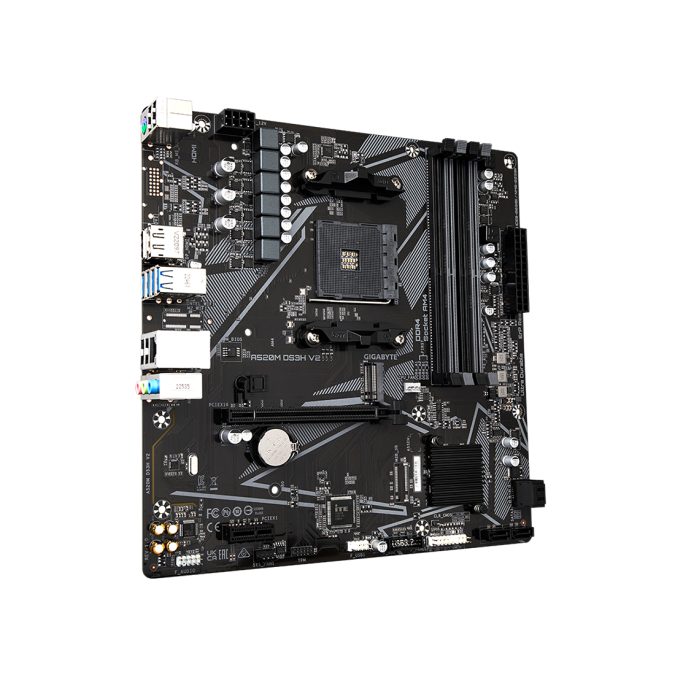 Материнская плата, Gigabyte, A520M DS3H V2 (4719331854690), AM4, А520, 4xDDR4 2400/2667/3200/4733(OC), 4xSATA3, 1xM.2 (PCIe 3.0 x4/x2), 1xHDMI, 1xDP, 1xPCI-Ex16, 1xPCI-Ex1, mATX