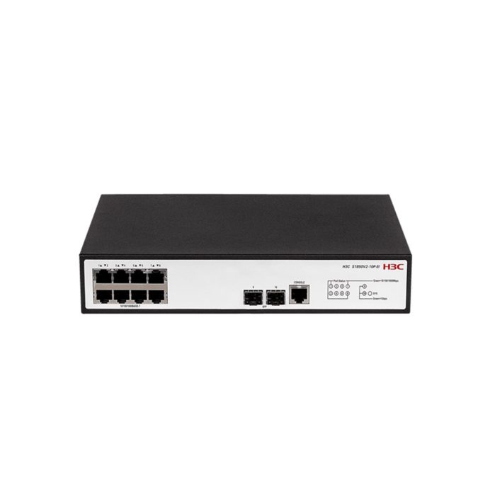 Коммутатор, H3C, LS-1850V2-10P-EI-GL, Управляемый L2, 8 портов 10/100/1000M, 2 порта 1000M SFP, AC 100~240 В, -5°C ~ +50°C, стоечный
