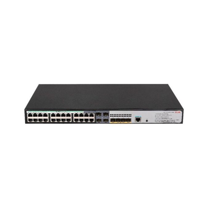 Коммутатор, H3C, LS5120V3-28S-HPWR-LI-GL Switch, Управляемый L3, 24 порта 10/100/1000M (PoE 370Вт, 802.3af/at), 4 порта combo SFP/RJ45 1000M, 4 порта SFP+ 10G, AC 100~240 В, -5°C ~ +50°C, стоечный