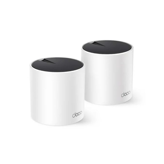 Беспроводная MESH-система Wi-Fi, TP-Link, Deco X55(2-pack), 2,4 ГГц/5 ГГц, 802.11a/b/g/n/ac/ax, AX3000, WI-FI 6, 3 порта 10/100/1000M WAN/LAN, 2 модуля в комплекте