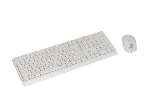 Комплект Клавиатура + Мышь, Rapoo, X130PRO, Оптическая мышь, 1000DPI, USB, Анг/Рус/Каз, Длина кабеля 1,5 метра, Кол-во стандартных клавиш 104, Защита от пролива воды/кофе, Белый