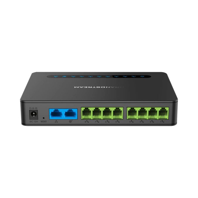 Телефонный адаптер, Grandstream, HT818, VoIP-шлюз, аналоговый FXS-шлюз, 8xFXS RJ11, 2xGE, SIP, NAT, T.38, 2 SIP-профиля