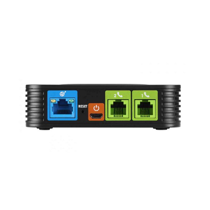 Телефонный адаптер, Grandstream, HT802, VoIP-шлюз, аналоговый FXS-шлюз, 2xFXS RJ11, 1xFE, SIP, T.38, 2 SIP-профиля