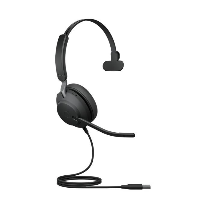 Гарнитура, Jabra, 24189-889-999, Jabra Evolve2 40 SE, USB-A, UC Mono, Проводная, Шумоподавление , Jabra Direct, Блокирующая шум конструкция