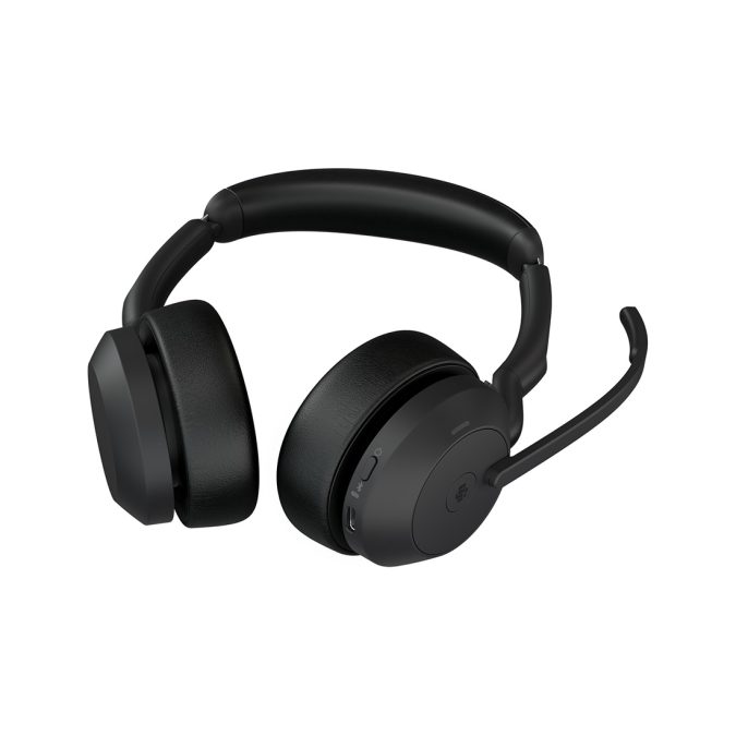 Гарнитура, Jabra, 25599-999-999, Jabra Evolve2 55, Link380a MS Stereo, Беспроводная, Bluetooth 5.2, защита органов слуха : Jabra SafeTone™ 2.0, PeakStop 105, -5°C to + 45°C, Спящий режим