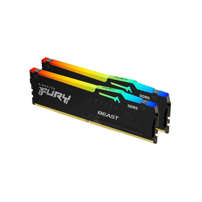 Комплект модулей памяти, Kingston, FURY Beast RGB KF560C36BBEAK2-64 (Kit 2x32GB), DDR5, 64GB, CL36, DIMM