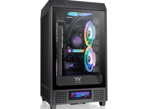 Компьютерный корпус, Thermaltake, The Tower 200, CA-1X9-00S1WN-00, Mini Tower, Mini-ITX, USB 3.0*2/Type C*1, HD-Audio+Mic, Кулер 2*140 мм, Высота процессорного кулера до 200 мм, Длина VGA до 380 мм, 2*3,5"/2*2,5", Сталь, 3мм Закаленное стекло*1, 280*300*537мм, Без Б/П, Чёрный