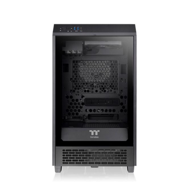 Компьютерный корпус, Thermaltake, The Tower 200, CA-1X9-00S1WN-00, Mini Tower, Mini-ITX, USB 3.0*2/Type C*1, HD-Audio+Mic, Кулер 2*140 мм, Высота процессорного кулера до 200 мм, Длина VGA до 380 мм, 2*3,5"/2*2,5", Сталь, 3мм Закаленное стекло*1, 280*300*537мм, Без Б/П, Чёрный