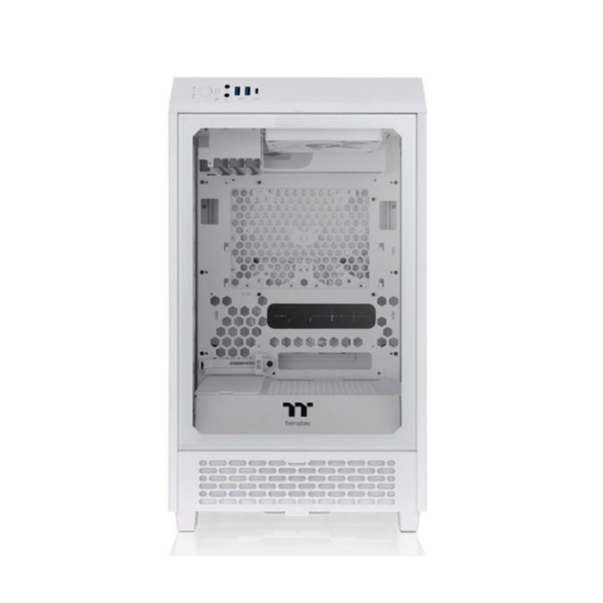 Компьютерный корпус, Thermaltake, The Tower 200 Snow, CA-1X9-00S6WN-00, Mini Tower, Mini-ITX, USB 3.0*2/Type C*1, HD-Audio+Mic, Кулер 2*140 мм, Высота процессорного кулера до 200 мм, Длина VGA до 380 мм, 2*3,5"/2*2,5", Сталь, 3мм Закаленное стекло*1, 280*300*537мм, Без Б/П, Белый