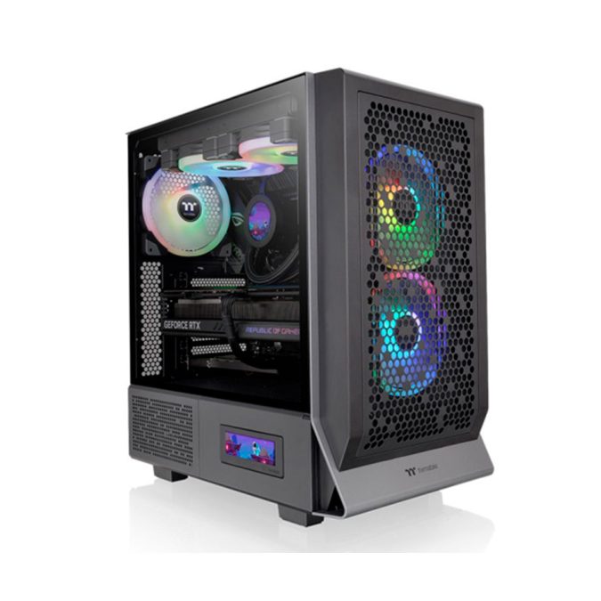 Компьютерный корпус, Thermaltake, Ceres 300 TG ARGB, CA-1Y2-00M1WN-00, Mid Tower, Mini-ITX/M-ATX/ATX/E-ATX, USB 3.0*2/Type C*1, HD-Audio+Mic, 2*140 мм CT140 ARGB fan /1*140мм CT140, Высота процессорного кулера до 185мм, Длина VGA до 370 мм, 1*3.5"/2*2.5", Сталь, Закаленное стекло 4мм, 475*245*463мм, Без Б/П, Черный