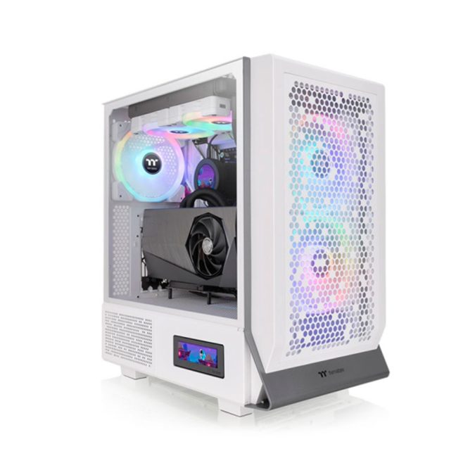 Компьютерный корпус, Thermaltake, Ceres 300 TG ARGB Snow, CA-1Y2-00M6WN-00, Mid Tower, Mini-ITX/M-ATX/ATX/E-ATX, USB 3.0*2/Type C*1, HD-Audio+Mic, 2*140 мм CT140 ARGB fan/1*140мм CT140, Высота процессорного кулера до 185мм, Длина VGA до 370 мм, 1*3.5"/2*2.5", Сталь, Закаленное стекло 4мм, 475*245*463мм, Без Б/П, Белый