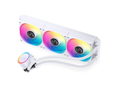 Кулер с водяным охлаждением, Jonsbo, TG-360, TG-360 White, Intel LGA1700/1200/115X, AMD AM4/AM5, 2*120мм ARGB вентилятора, 1800 об/мин, 66.19CFM, 35.4dB(A), 4pin PWM/ 3pin ARGB, 397*120*27мм, Белый