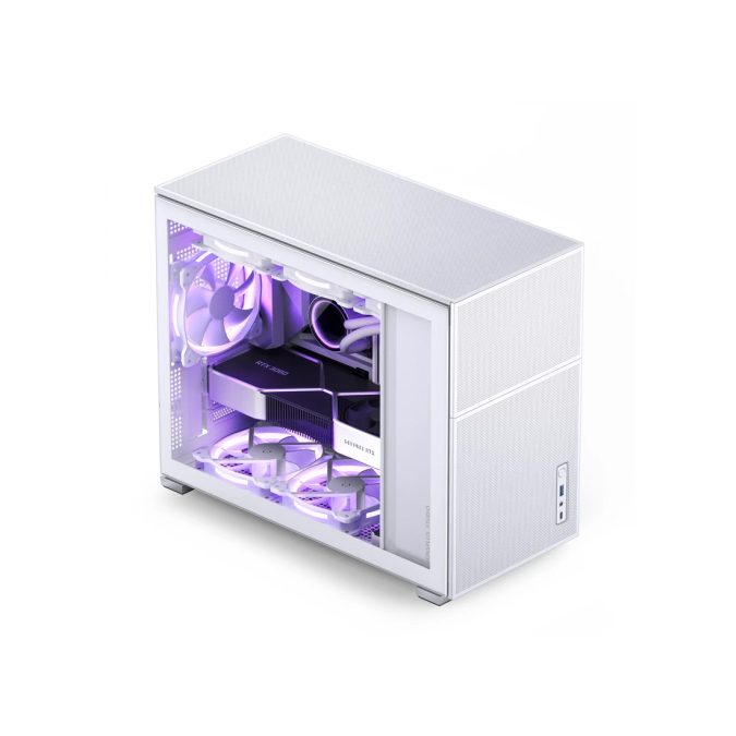 Компьютерный корпус, Jonsbo, D31 MESH White, Mini-Tower, M-ATX/DTX/ITX, Type-C*1/USB3.0*1, Audio+Mic, Высота процессорного кулера до 168 мм, Длина VGA до 400 мм, 2*2.5"/1*3,5", Сталь, Пластик, Закаленное стекло, 205*347.5*440, Без Б/П, Белый