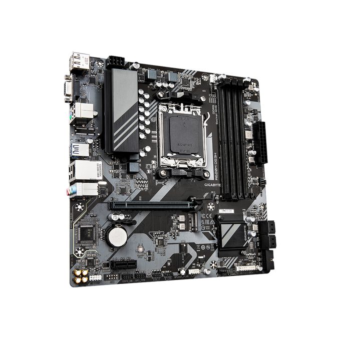Материнская плата, Gigabyte, A620M DS3H (4719331855567), AM5, A620, 4xDDR5 4800/5200/7600(OC), 4xSATA3, 1xM.2 (PCIe 4.0 x4/x2), RAID, 1xHDMI, 1хDP, 1xD-Sub, 1xPCI-Ex16, 1xPCI-Ex1, mATX