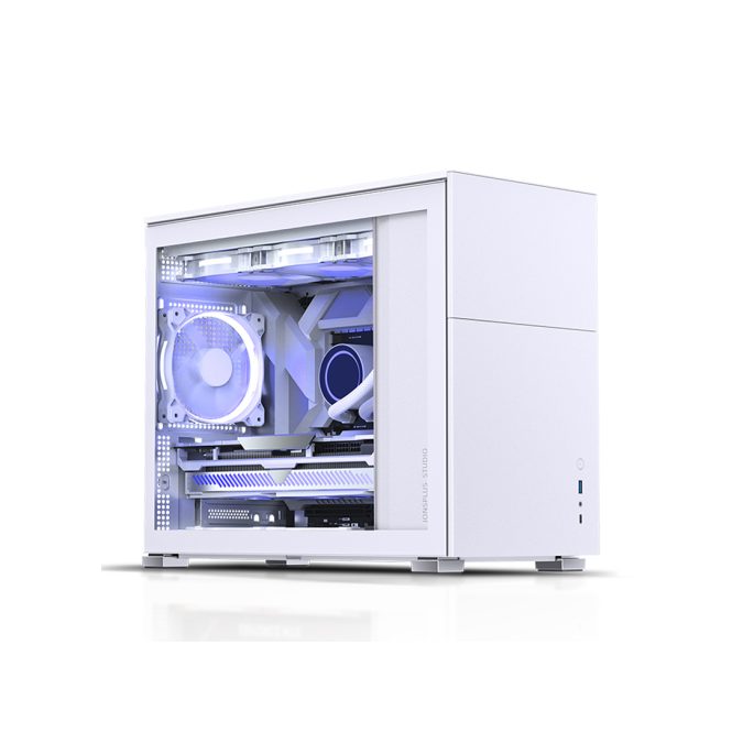 Компьютерный корпус, Jonsbo, D31 STD White, Mini-Tower, ITX/DTX/M-ATX, Type-C*1/USB3.0*1, Audio+Mic, Высота процессорного кулера до 168 мм, Длина VGA до 400 мм, 1*3.5"/2*2.5", Сталь, Пластик, Закаленное стекло, 205*363*452 мм, Без Б/П, Белый