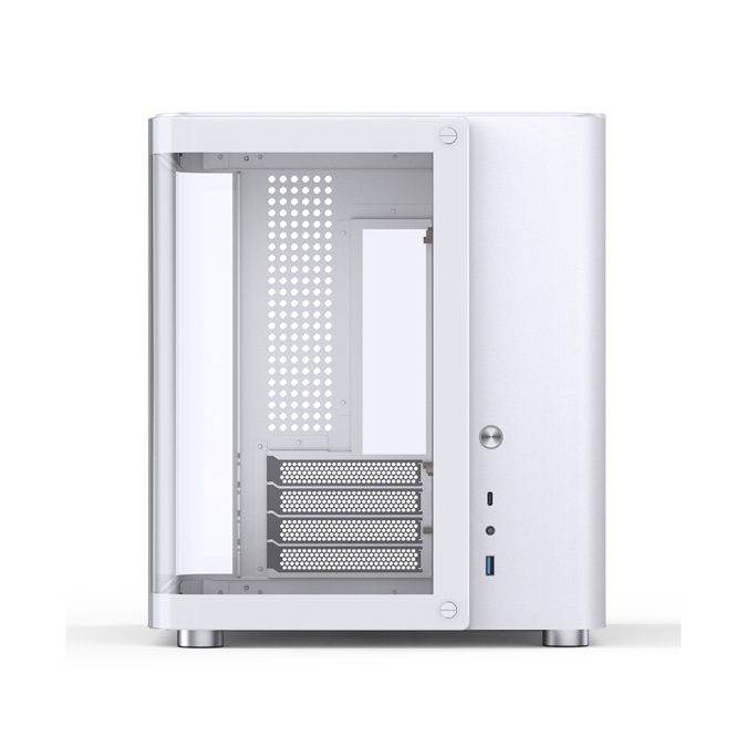 Компьютерный корпус, Jonsbo,TK-1, TK-1 White, Micro-Tower, M-ATX/M-ITX, USB3.2 Type-C*1/USB3.0*1, Audio+Mic, Высота процессорного кулера до 165мм, Длина VGA до 280мм, 2*3,5" или 2*2.5"/1*3.5", Сталь, Закаленное стекло, 299*310*345, Без Б/П, Белый