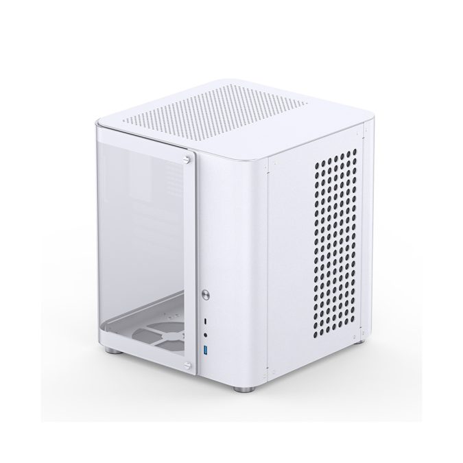 Компьютерный корпус, Jonsbo,TK-1, TK-1 White, Micro-Tower, M-ATX/M-ITX, USB3.2 Type-C*1/USB3.0*1, Audio+Mic, Высота процессорного кулера до 165мм, Длина VGA до 280мм, 2*3,5" или 2*2.5"/1*3.5", Сталь, Закаленное стекло, 299*310*345, Без Б/П, Белый
