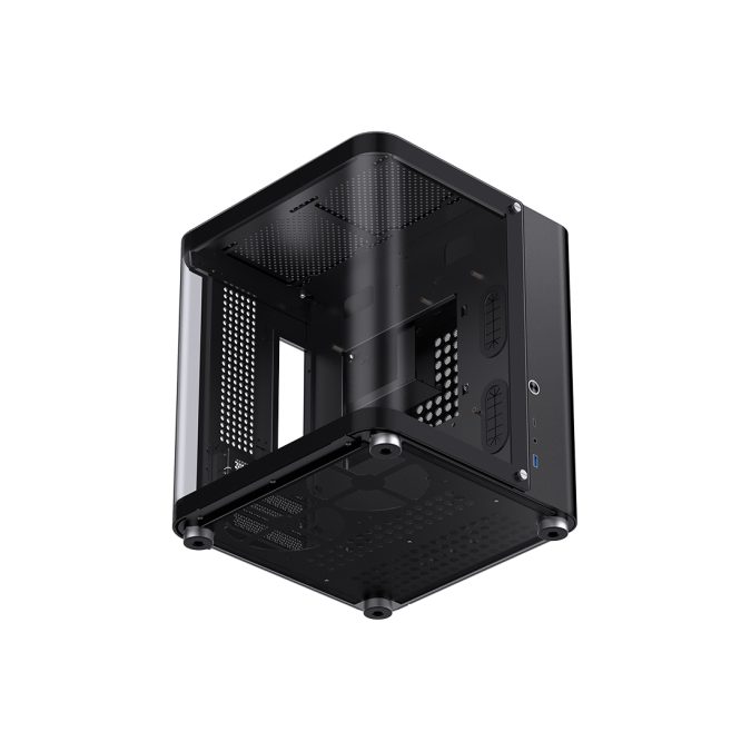 Компьютерный корпус, Jonsbo,TK-1, TK-1 Black, Micro-Tower, M-ATX/M-ITX, USB3.2 Type-C*1/USB3.0*1, Audio+Mic, Высота процессорного кулера до 165мм, Длина VGA до 280мм, 2*3,5" или 2*2.5"/1*3.5", Сталь, Закаленное стекло, 299*310*345, Без Б/П, Черный