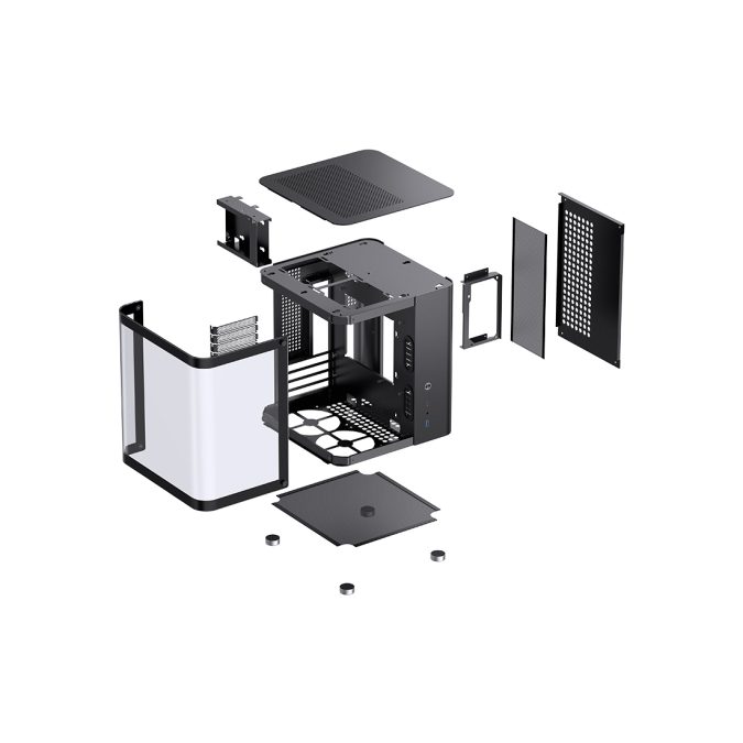 Компьютерный корпус, Jonsbo,TK-1, TK-1 Black, Micro-Tower, M-ATX/M-ITX, USB3.2 Type-C*1/USB3.0*1, Audio+Mic, Высота процессорного кулера до 165мм, Длина VGA до 280мм, 2*3,5" или 2*2.5"/1*3.5", Сталь, Закаленное стекло, 299*310*345, Без Б/П, Черный