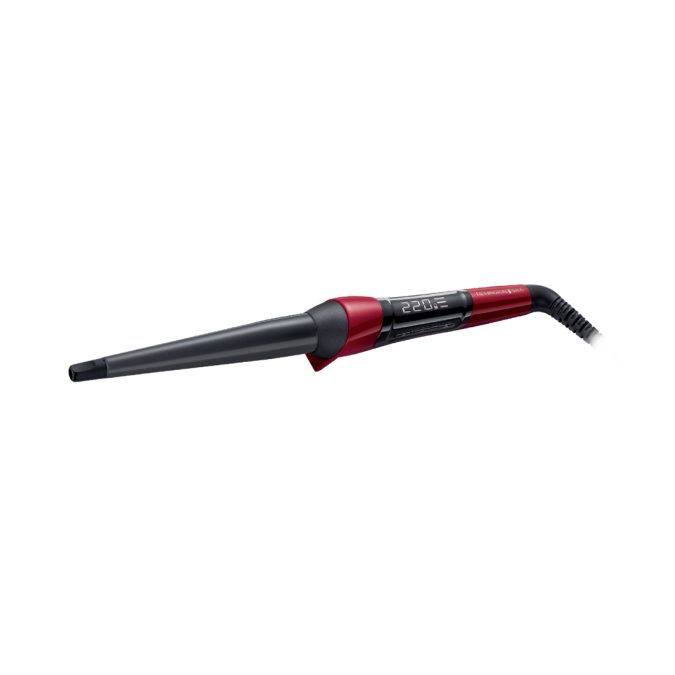 Плойка конусная, Remington, CI96W1, Диапазон температуры нагрева 120-220 °С, Керамика, Длина шнура - 300 см, Черный-Красный