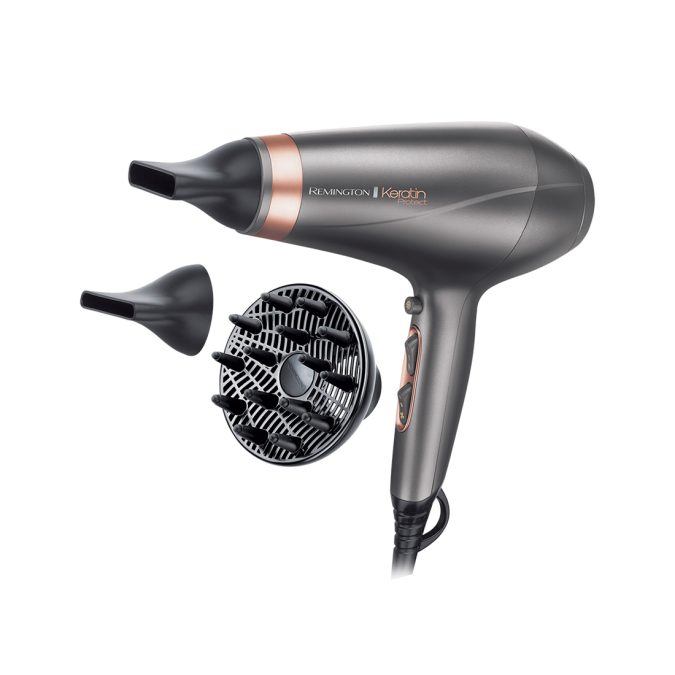 Фен, Remington, AC8820, Мощность 2200W, 2 скоростных режима, 3 температурных режима, AC мотор, Длина шнура электропитания 300см, Серебристый