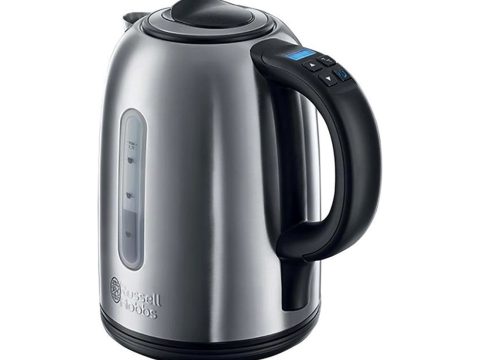 Чайник электрический, Russell Hobbs, 21040-70, Объем 1.7л, Нержавеющая сталь, Пластик, Установка температуры нагрева 60-100°C, Защита от перегрева, Выключение при снятии с базы, Мощность 2400W, Серебристый