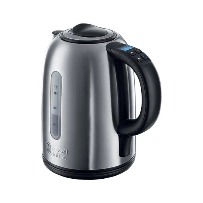 Чайник электрический, Russell Hobbs, 21040-70, Объем 1.7л, Нержавеющая сталь, Пластик, Установка температуры нагрева 60-100°C, Защита от перегрева, Выключение при снятии с базы, Мощность 2400W, Серебристый