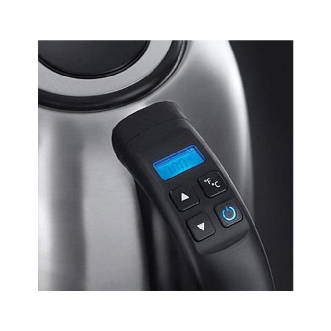 Чайник электрический, Russell Hobbs, 21040-70, Объем 1.7л, Нержавеющая сталь, Пластик, Установка температуры нагрева 60-100°C, Защита от перегрева, Выключение при снятии с базы, Мощность 2400W, Серебристый