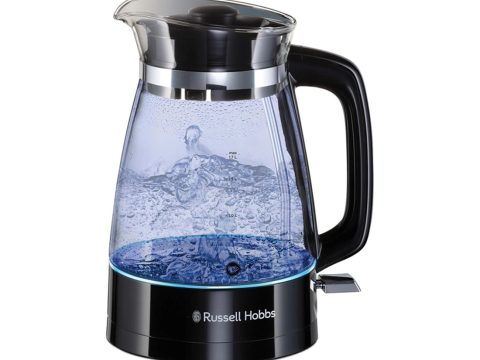 Чайник электрический, Russell Hobbs, 26080-70, Объем 1.7л, Стекло, Защита от перегрева, Выключение при снятии с базы, Мощность 2400W, Черный