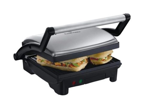 Гриль Panini, Russell Hobbs, 17888-56, Мощность 1800W, 1 температурный режим, Температура нагрева 200 °С, Антипригарное покрытие, Механический тип управления, ТЭН, Черный