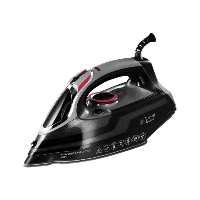Утюг, Russell Hobbs, 20630-56, Мощность 3100W, Паровой удар 210 г/мин, Постоянная подача пара 45 г/мин, Объем резервуара для воды 350ml, Автоотключение, Вертикальное отпаривание, Самоочистка от накипи, Черный