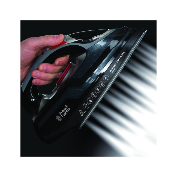 Утюг, Russell Hobbs, 20630-56, Мощность 3100W, Паровой удар 210 г/мин, Постоянная подача пара 45 г/мин, Объем резервуара для воды 350ml, Автоотключение, Вертикальное отпаривание, Самоочистка от накипи, Черный
