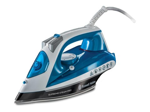 Утюг, Russell Hobbs, 23971-56, Мощность 2600W, Керамическая подошва, Паровой удар 145 г/мин, Постоянная подача пара 40 г/мин, Вертикальное отпаривание, Самоочистка от накипи, Синий