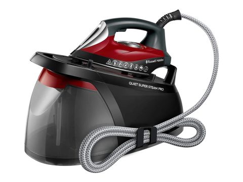 Парогенератор, Russell Hobbs, 24460-56, Мощность 2750W, Постоянная подача пара 315 г/мин, Керамическая подошва, Автоотключение, Вертикальное отпаривание, Оповещение о низком уровне воды, Красный