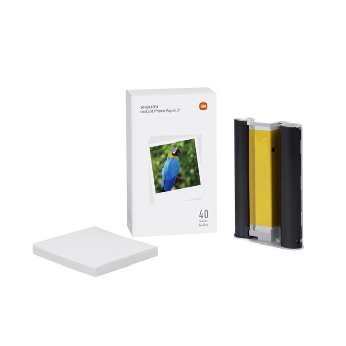 Фотобумага, Xiaomi, Instant Photo Paper 3" (40 Sheets), BHR6756GL/SD30, Для фотопринтера Xiaomi Instant Photoprinter 1S, Размер 3", 40 листов, Картридж в комплекте, Глянцева