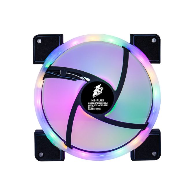 Комплект кулеров для кейса, 1STPLAYER, FIREMOON M1-PLUS COMBO, 3х140мм ARGB, 1100 об/мин, 56.45CFM, 20.2 dB(A), 3-pin, 140*140*25 мм, Черный