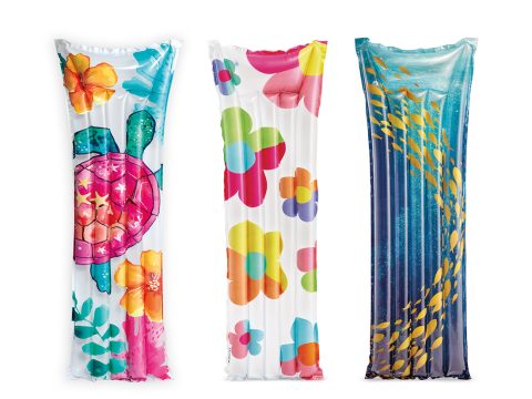 Пляжный матраc для плавания Fashion 183 х 69 см, INTEX, 59720EU, Винил, Двухкамерный, Рыбки/Черепаха/Цветы в ассортименте, Пакет