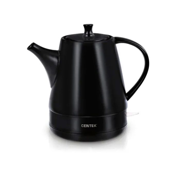 Чайник электрический, Centek, CT-0063, 1.2л, 1500W, Чёрная керамика, Матовый корпус, Черный