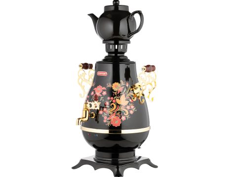 Самовар, Centek, CT-0092 B, 4.0л, 2100W, поддерж.t, + LED индикатор, Керам зав, Рисунок, Золото, Черный