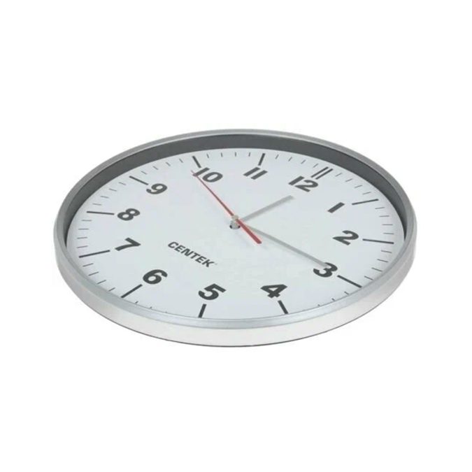 Часы настенные, Centek, СТ-7100, 30см диам., Круг, Плавный ход, Кварц. механизм, Белый