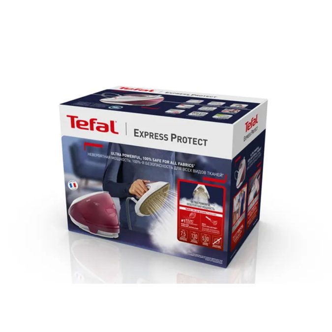 Парогенератор, Tefal, SV9201E0, Мощность 2800W, Паровой удар 520 г/мин, Объем резервуара для воды 1800 мл, Автоматическое отключение, Вертикальное отпаривание, Красный