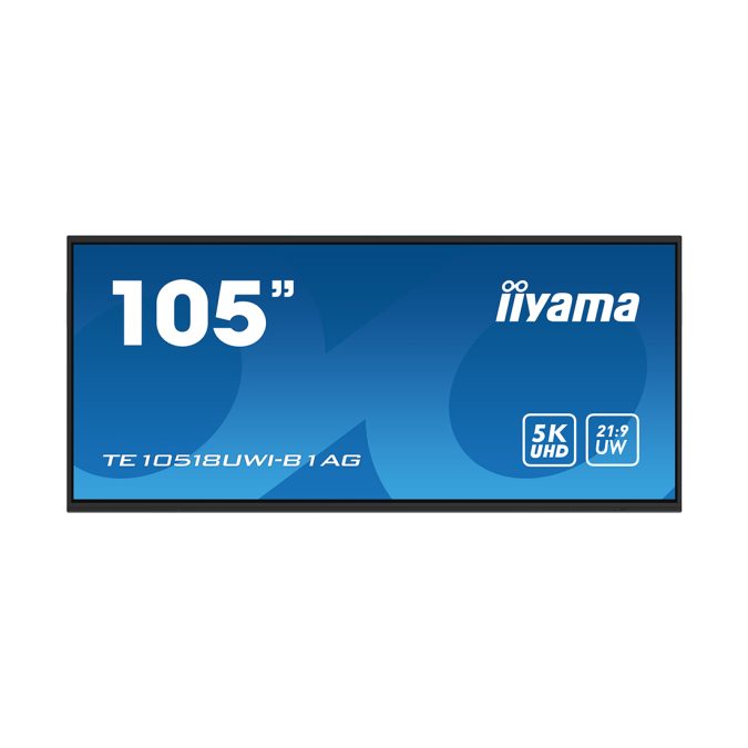 Интерактивная панель, iiyama, TE10518UWI-B1AG, 105", 5K, Android 13, V100, A311D2 Quad core A76+A55, ОЗУ 8гб, ПЗУ 64гб, чёрный