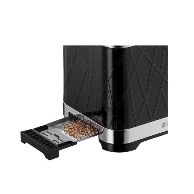 Тостер, Russell Hobbs, 28091-56, Мощность 1050Вт, 5 режимов обжаривания, 2 отделения, Таймер, Функция "Размораживание", Функция "Отмена", Функция «подогрева» во время приготовления, Черный